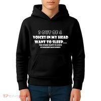 3 Out Of 4 Voices In My Head Funny Penguins  Kids Hoodie thumb 4