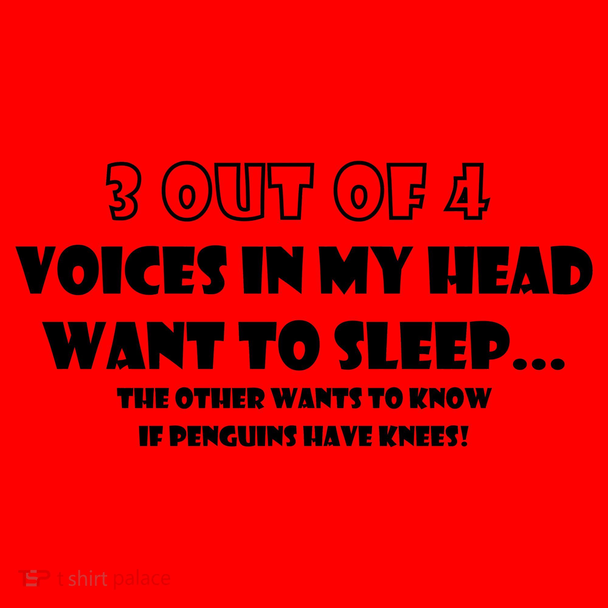 3 Out Of 4 Voices In My Head Funny Penguins  Santa Hat