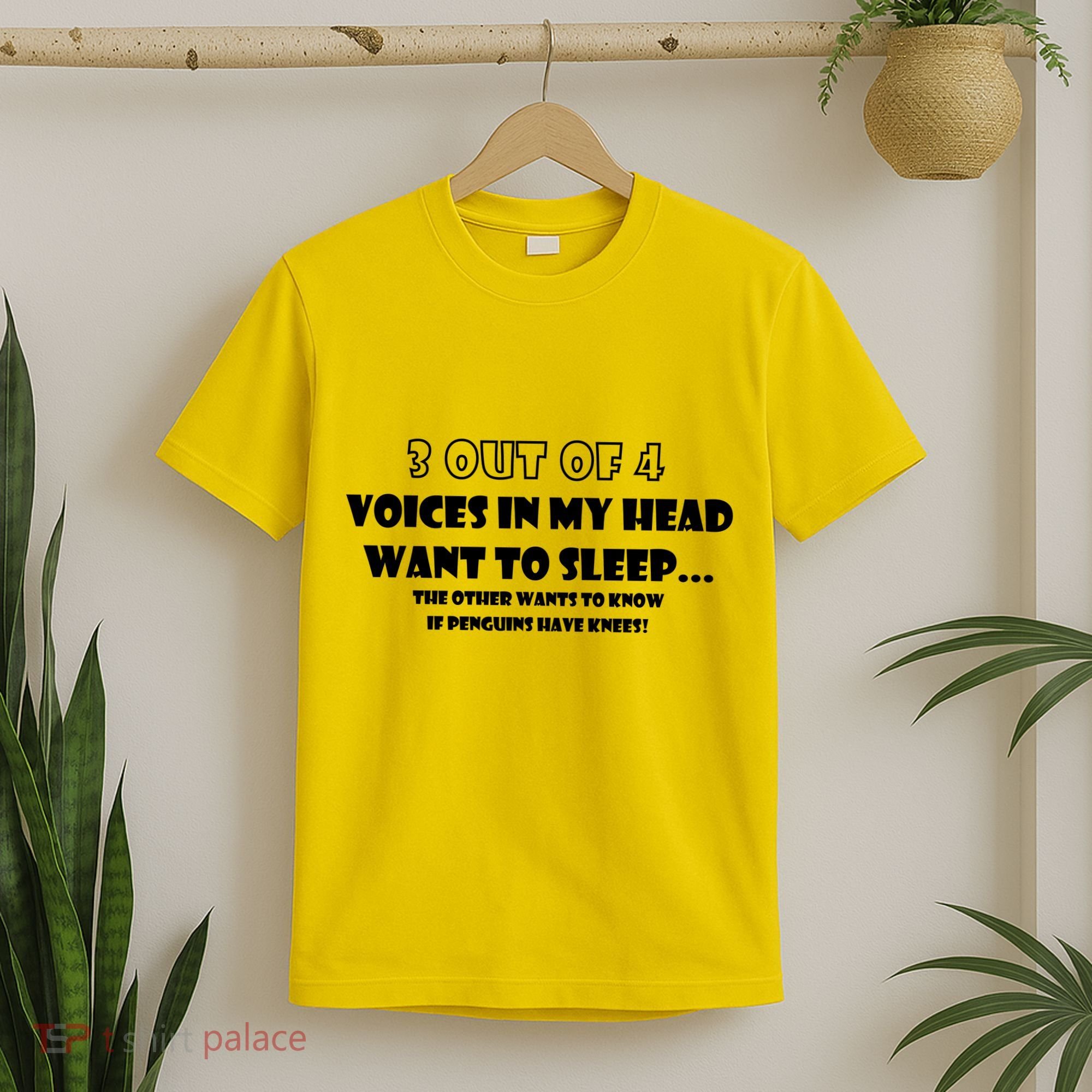 3 Out Of 4 Voices In My Head Funny Penguins  T-Shirt