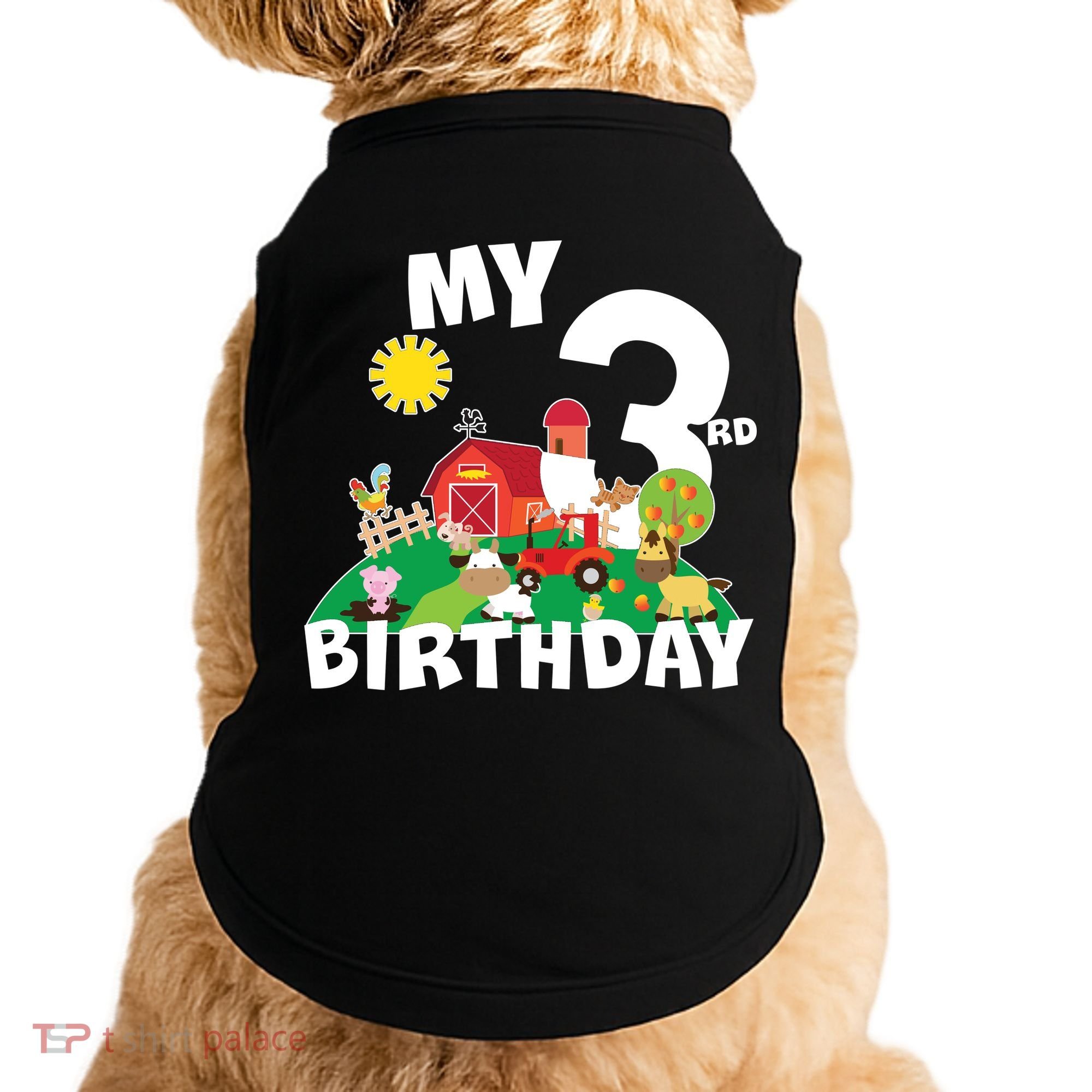 3 Year Old Farm My 3rd Birthday Doggie Tank