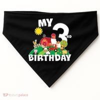 3 Year Old Farm My 3rd Birthday USA-Made Doggie Bandana thumb 0