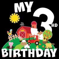 3 Year Old Farm My 3rd Birthday USA-Made Doggie Bandana thumb 2