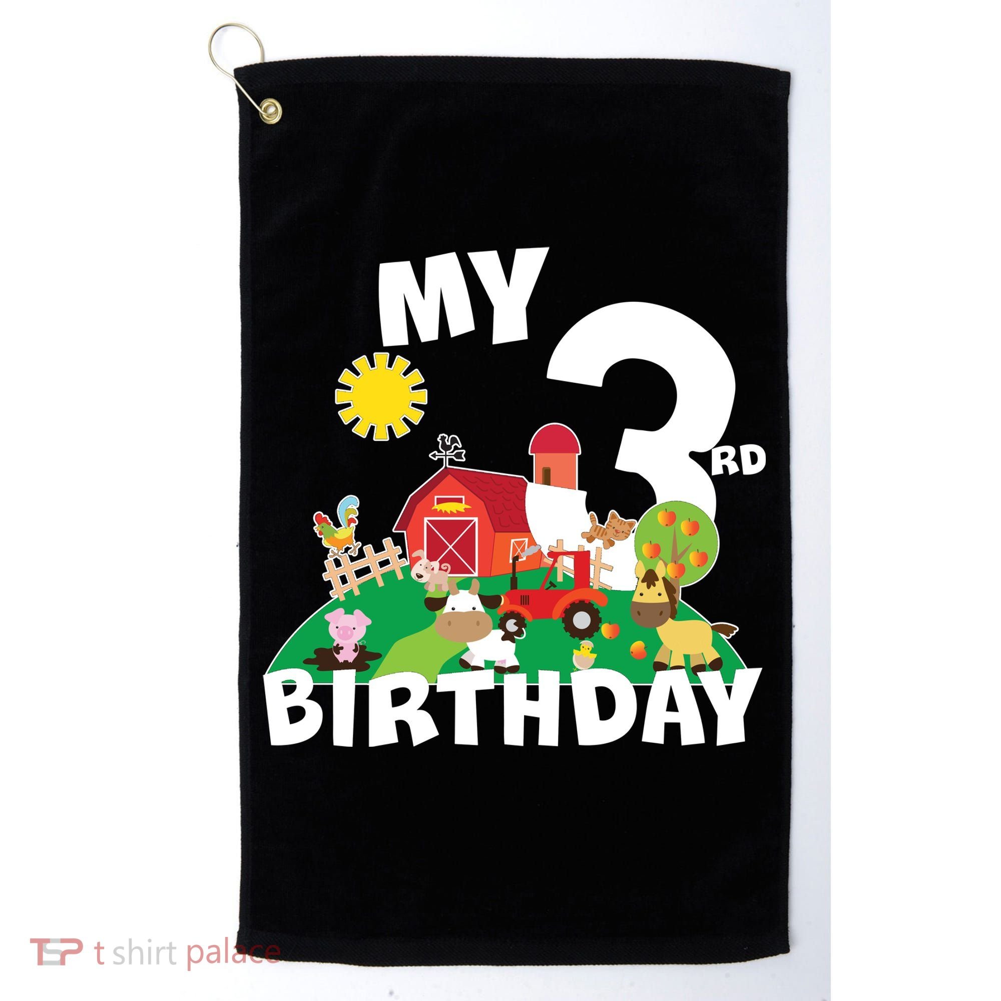 3 Year Old Farm My 3rd Birthday Golf Towel