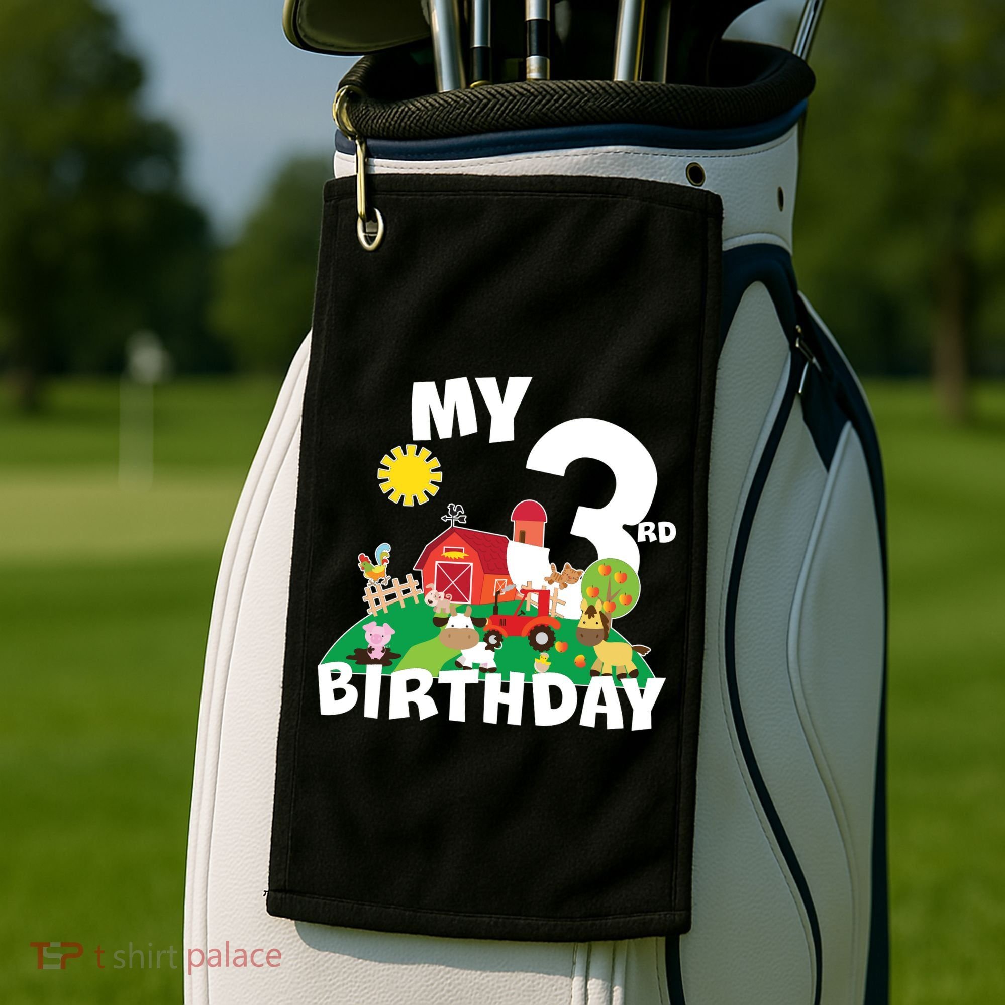 3 Year Old Farm My 3rd Birthday Golf Towel