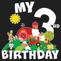 3 Year Old Farm My 3rd Birthday Golf Towel thumb 3