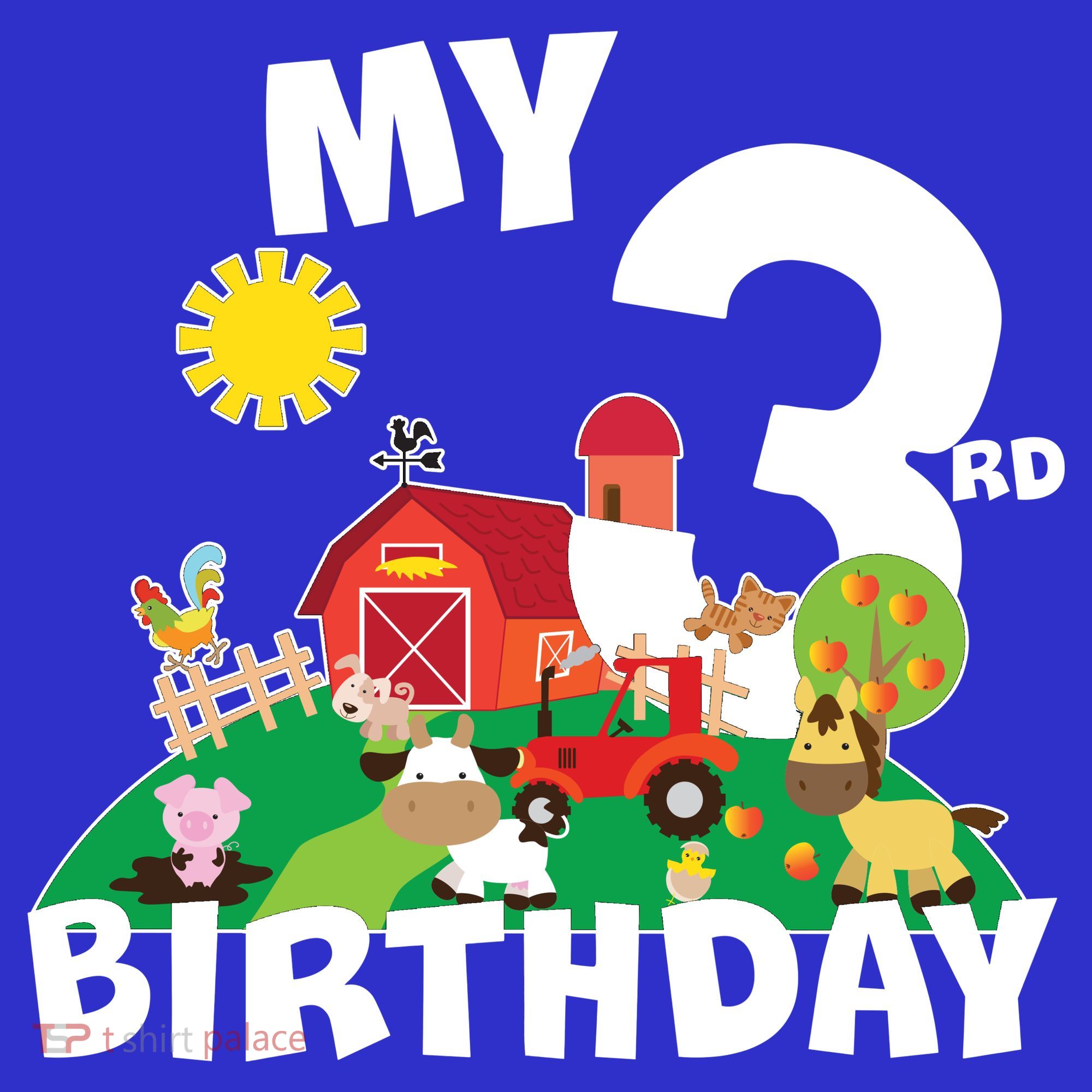 3 Year Old Farm My 3rd Birthday Kids Sweatshirt