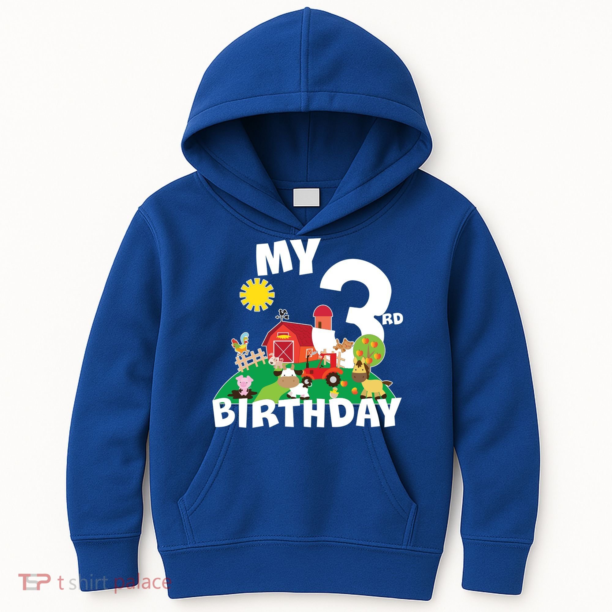 3 Year Old Farm My 3rd Birthday Kids Hoodie