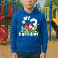 3 Year Old Farm My 3rd Birthday Kids Hoodie thumb 2