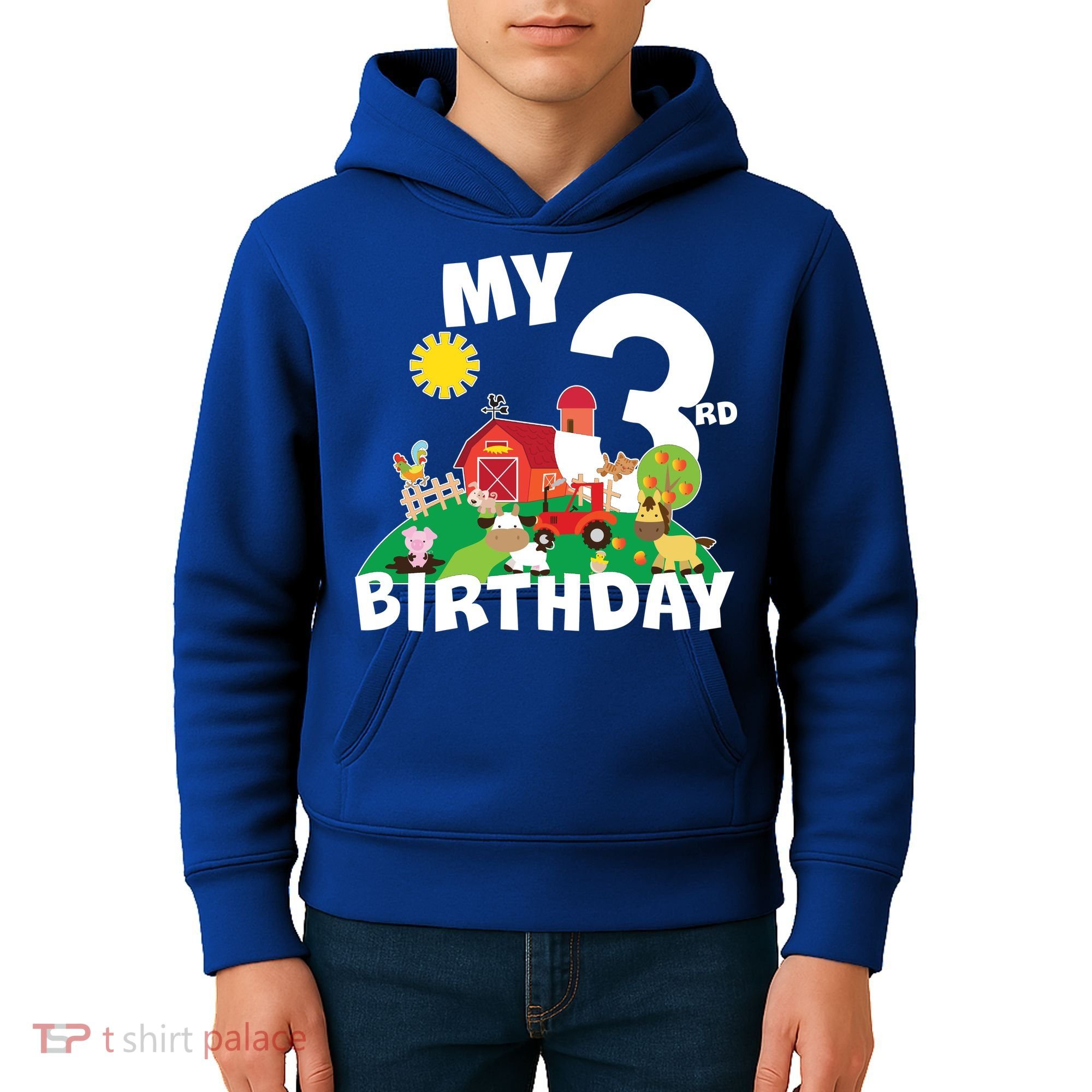 3 Year Old Farm My 3rd Birthday Kids Hoodie
