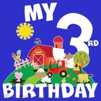 3 Year Old Farm My 3rd Birthday Kids Long Sleeve Shirt thumb 2
