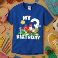 3 Year Old Farm My 3rd Birthday Kids T-Shirt thumb 3