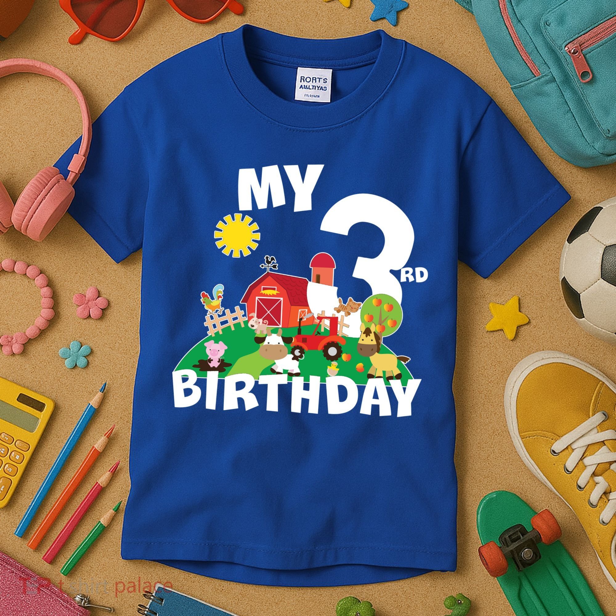 3 Year Old Farm My 3rd Birthday Kids T-Shirt