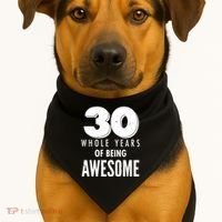 30 Whole Years Of Being Awesome Birthday USA-Made Doggie Bandana thumb 1