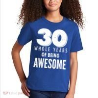 30 Whole Years Of Being Awesome Birthday Kids T-Shirt thumb 2