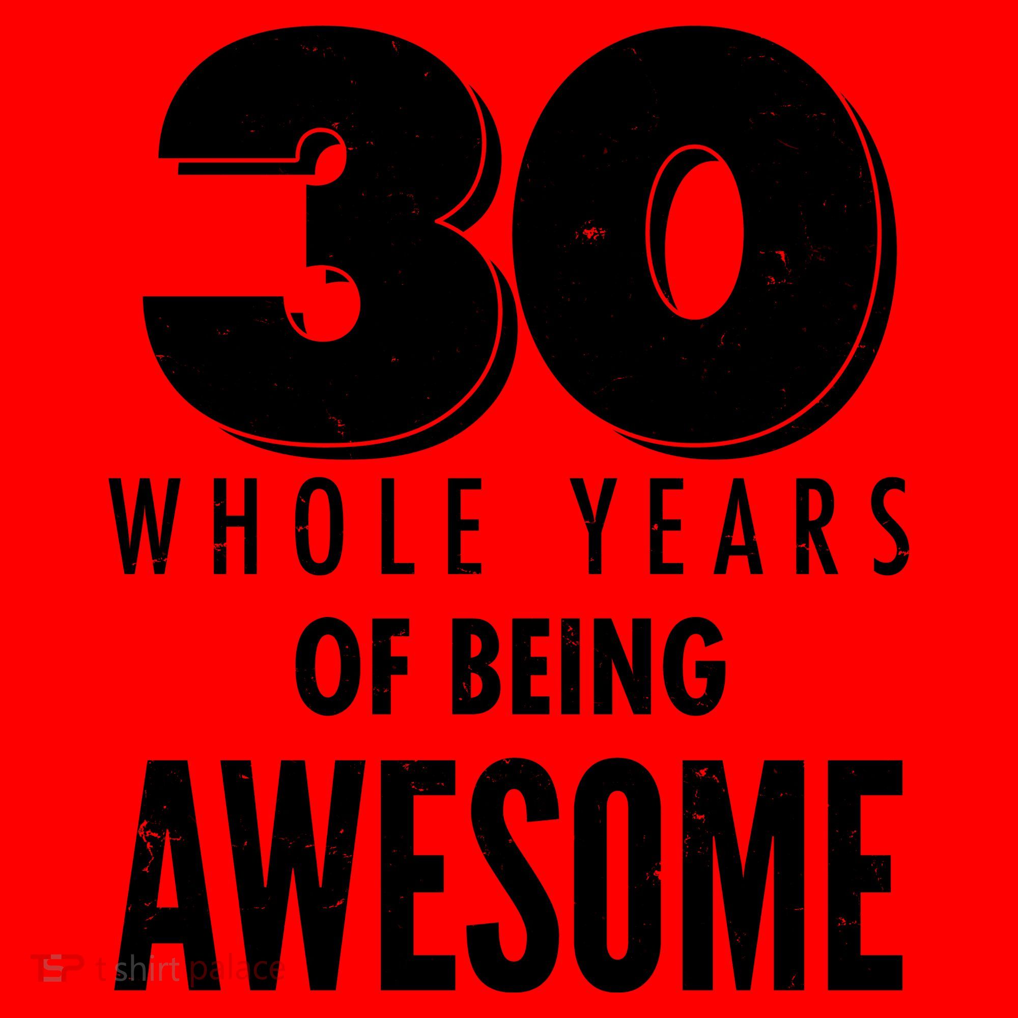 30 Whole Years Of Being Awesome Birthday Santa Hat