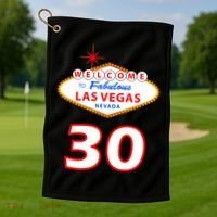 30 Years Old In Vegas - 30th Birthday Golf Towel thumb 1