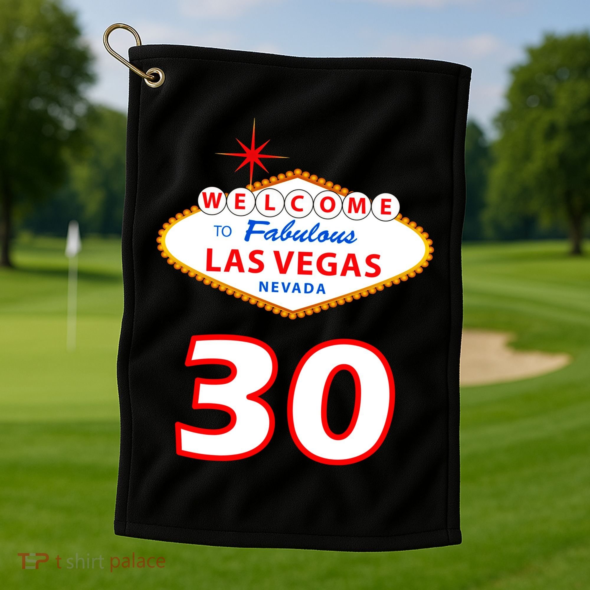 30 Years Old In Vegas - 30th Birthday Golf Towel
