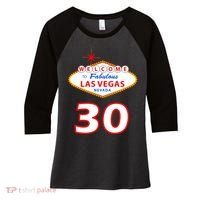30 Years Old In Vegas - 30th Birthday Women's Tri-Blend 3/4-Sleeve Raglan Shirt thumb 0