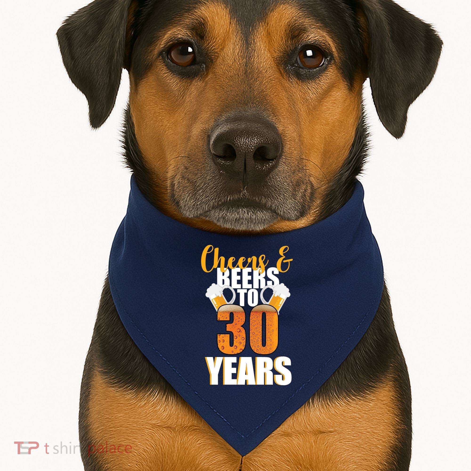 30th Birthday Cheers & Beers To 30 Years USA-Made Doggie Bandana