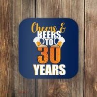 30th Birthday Cheers & Beers To 30 Years Coaster thumb 0
