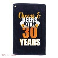 30th Birthday Cheers & Beers To 30 Years Golf Towel thumb 0