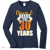 30th Birthday Cheers & Beers To 30 Years Women's Long Sleeve Shirt thumb 0