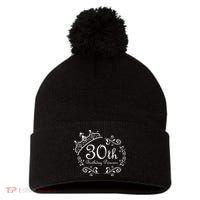 30th Birthday Princess Pom Pom 12in Knit Beanie thumb 0