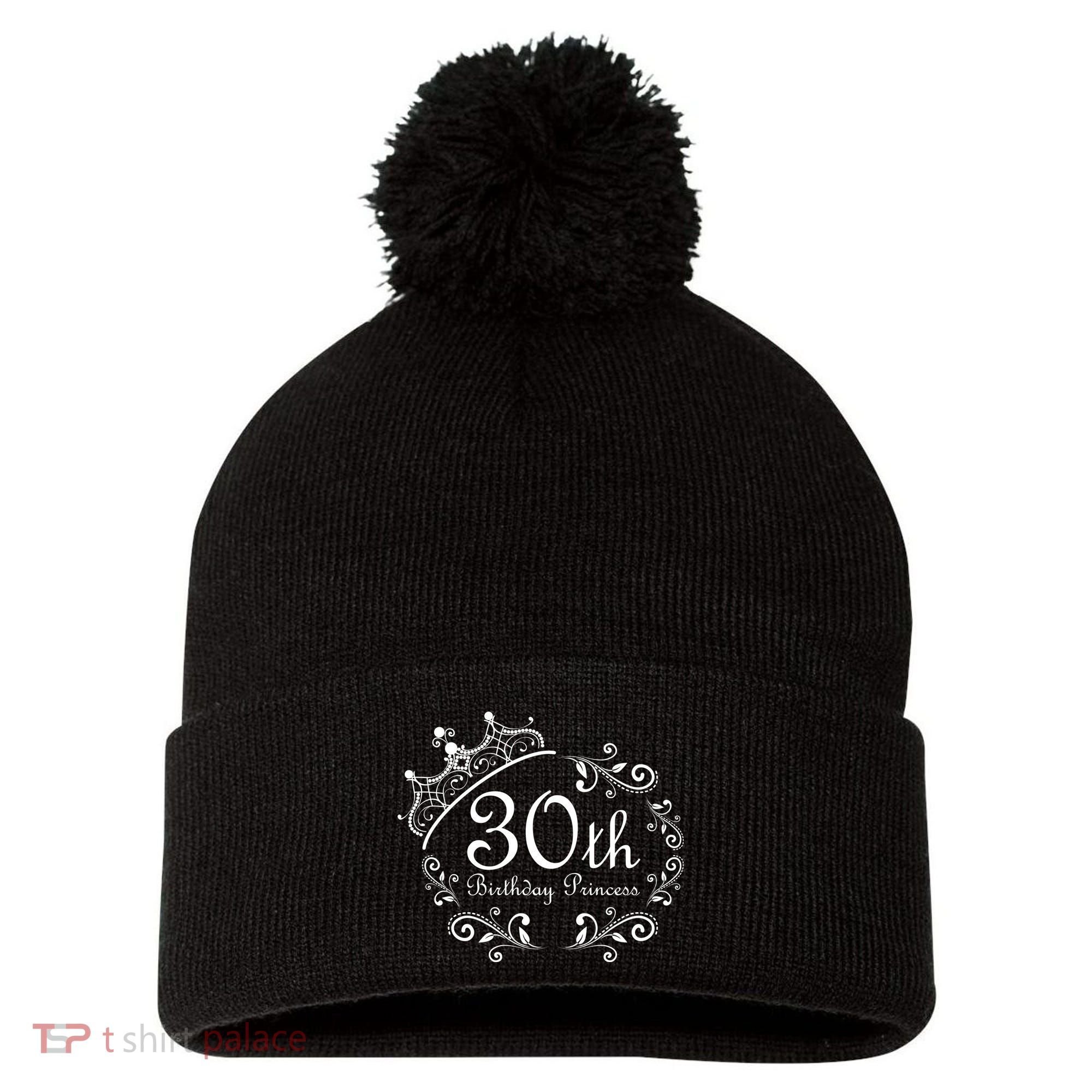 30th Birthday Princess Pom Pom 12in Knit Beanie
