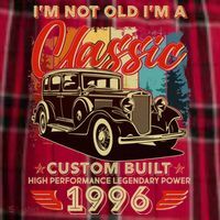 30th 1996 Birthday I'm Not Old I'm A Classic Custom Built High Performance Legendary Power  Women's Flannel Plaid Pajama Pants thumb 2