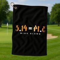 3 14 Pie Mind Blown Funny Math Pi Day Mathematics Gift Golf Towel thumb 1