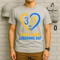 321 World Down Syndrome Day Blue And Yellow Painted Heart T-Shirt thumb 6
