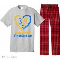 321 World Down Syndrome Day Blue And Yellow Painted Heart Pajama Set thumb 0
