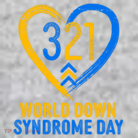 321 World Down Syndrome Day Blue And Yellow Painted Heart Kids Hoodie thumb 2