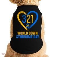 321 World Down Syndrome Day Blue And Yellow Painted Heart Doggie Tank thumb 0