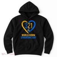 321 World Down Syndrome Day Blue And Yellow Painted Heart Hoodie thumb 0