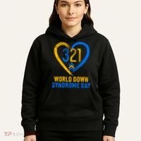321 World Down Syndrome Day Blue And Yellow Painted Heart Hoodie thumb 5