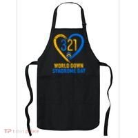 321 World Down Syndrome Day Blue And Yellow Painted Heart Apron thumb 0