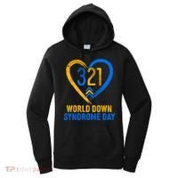 321 World Down Syndrome Day Blue And Yellow Painted Heart Women's Hoodie thumb 0