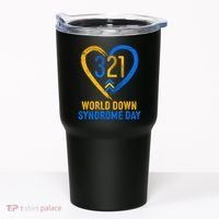 321 World Down Syndrome Day Blue And Yellow Painted Heart Tumbler thumb 0