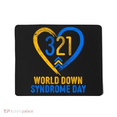 321 World Down Syndrome Day Blue And Yellow Painted Heart Mousepad