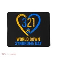 321 World Down Syndrome Day Blue And Yellow Painted Heart Mousepad thumb 0