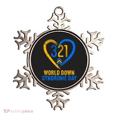 321 World Down Syndrome Day Blue And Yellow Painted Heart Ornament