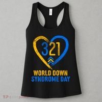 321 World Down Syndrome Day Blue And Yellow Painted Heart Women's Tank Top thumb 3