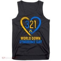 321 World Down Syndrome Day Blue And Yellow Painted Heart Tank Top thumb 0