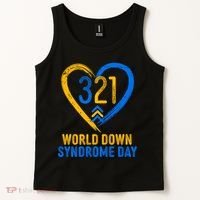 321 World Down Syndrome Day Blue And Yellow Painted Heart Tank Top thumb 2