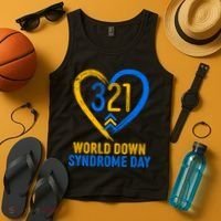 321 World Down Syndrome Day Blue And Yellow Painted Heart Tank Top thumb 4