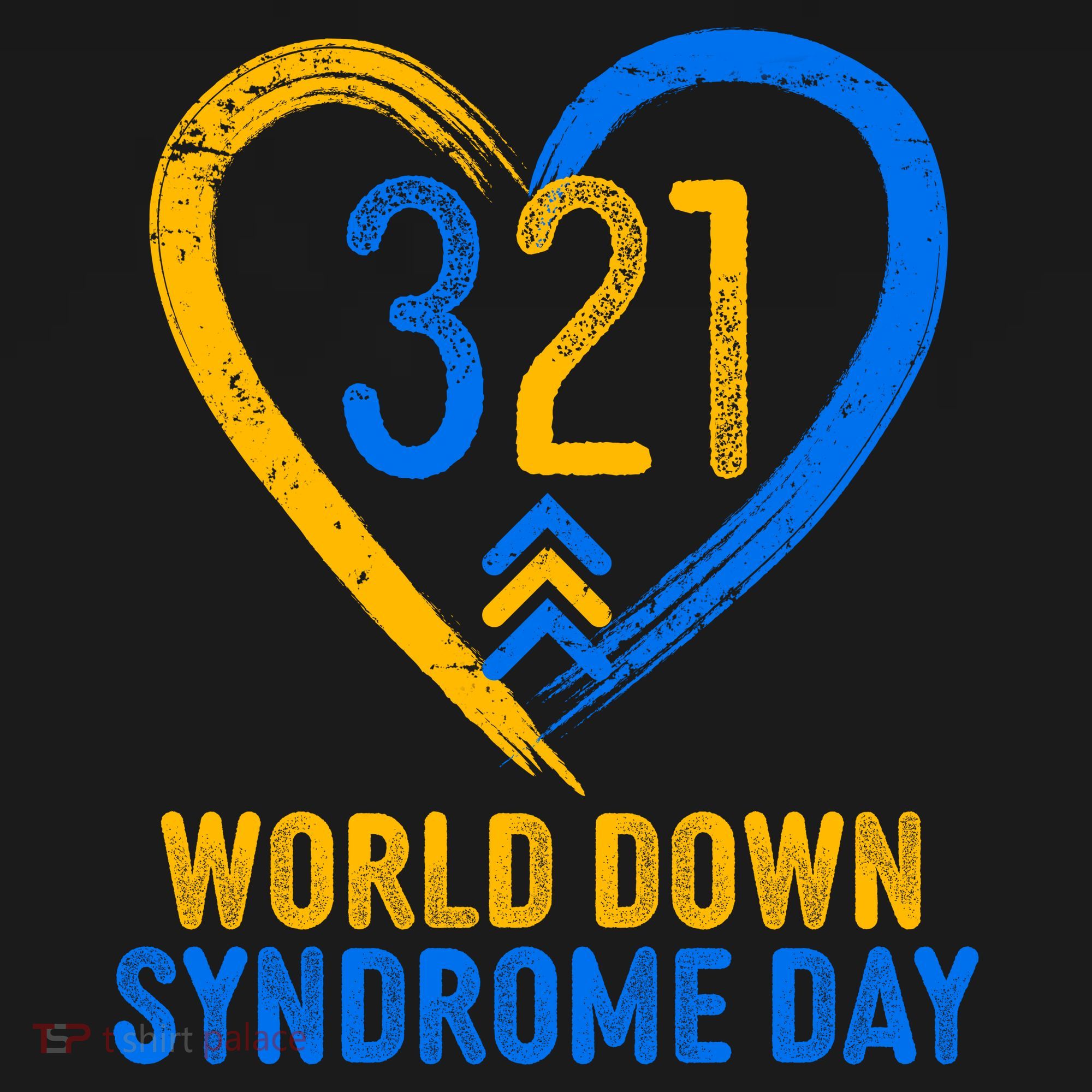 321 World Down Syndrome Day Blue And Yellow Painted Heart Tank Top