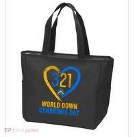 321 World Down Syndrome Day Blue And Yellow Painted Heart Tote Bag thumb 3