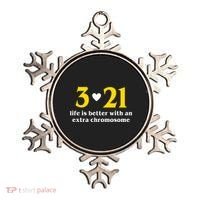 3 21 Life Is Better With An Extra Chromosome Down Syndrome Ornament thumb 0