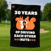 30th 30-Year Pearl Wedding Anniversary Funny Couple Him Her Golf Towel thumb 1